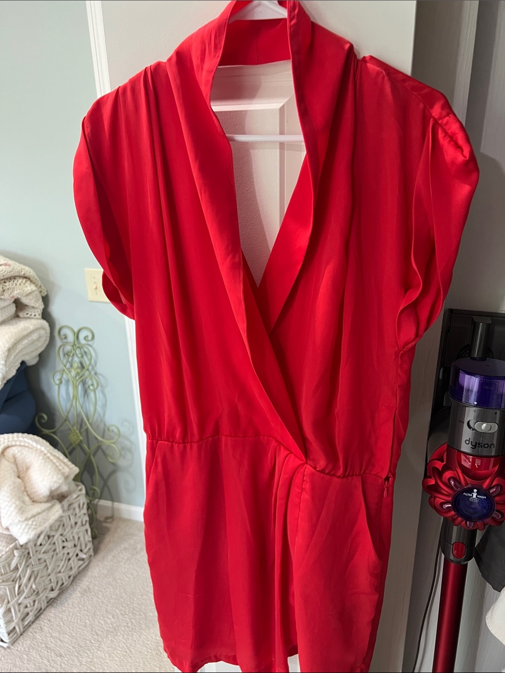 BCBGeneration Red V-Neck Mini Dress